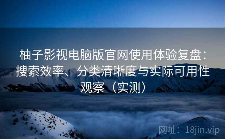 柚子影视电脑版官网使用体验复盘：搜索效率、分类清晰度与实际可用性观察（实测）