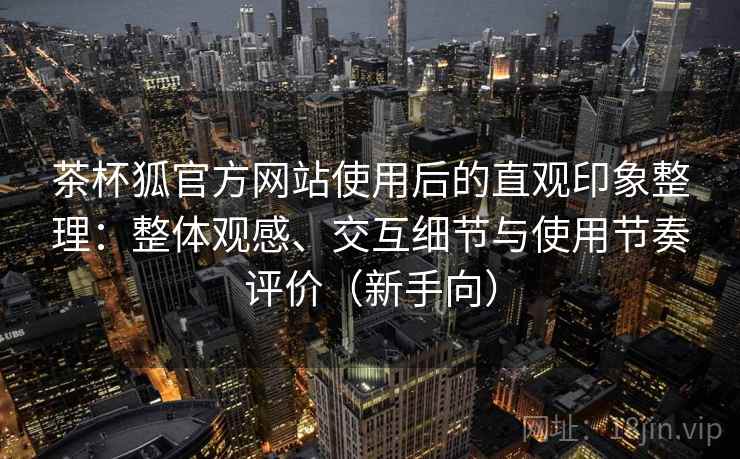 茶杯狐官方网站使用后的直观印象整理：整体观感、交互细节与使用节奏评价（新手向）