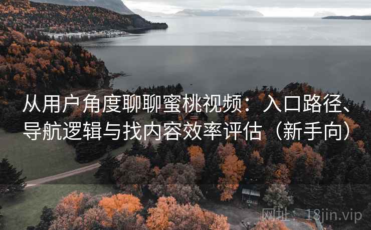 从用户角度聊聊蜜桃视频：入口路径、导航逻辑与找内容效率评估（新手向）