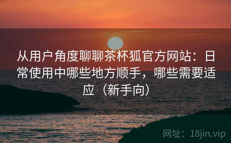 从用户角度聊聊茶杯狐官方网站：日常使用中哪些地方顺手，哪些需要适应（新手向）
