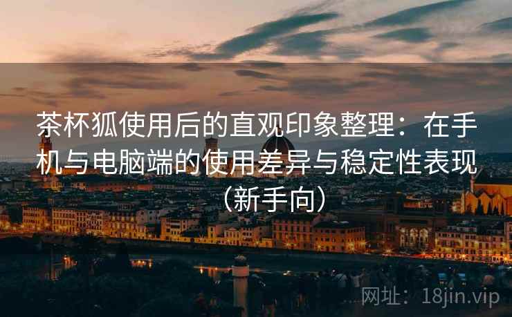 茶杯狐使用后的直观印象整理:在手机与电脑端的使用差异与稳定性表现(新手向) 茶杯狐使用后的直观印象整理:在手机与电脑端的使用差异与稳定性表现(新手向)