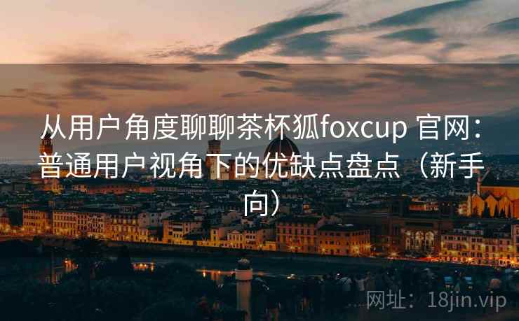 从用户角度聊聊茶杯狐foxcup 官网：普通用户视角下的优缺点盘点（新手向）